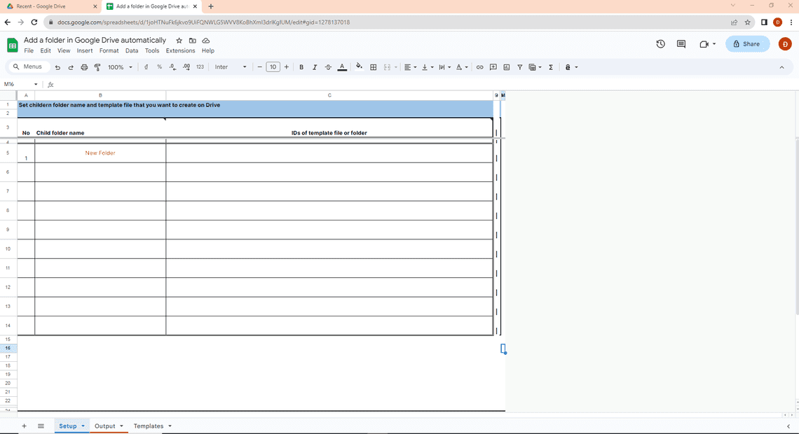 Typing the Folder Name